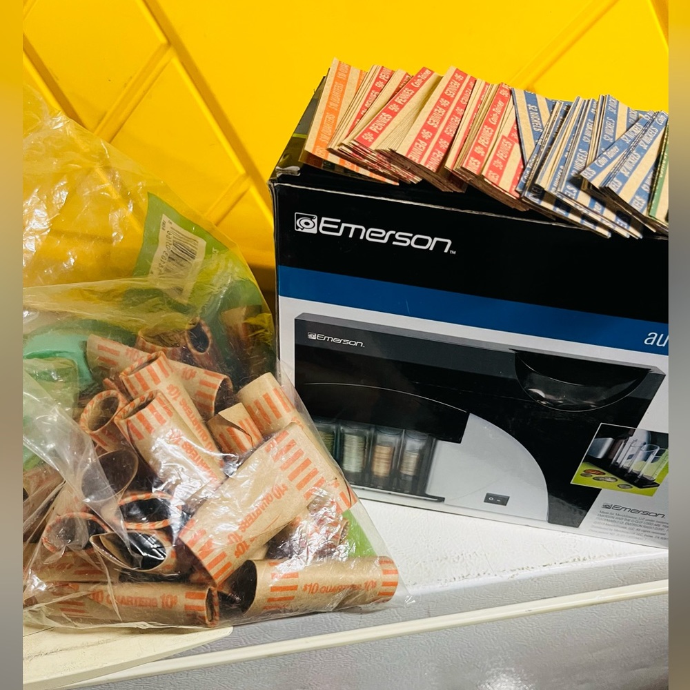 Merchsource LLC brand coin sorter and coin rolls